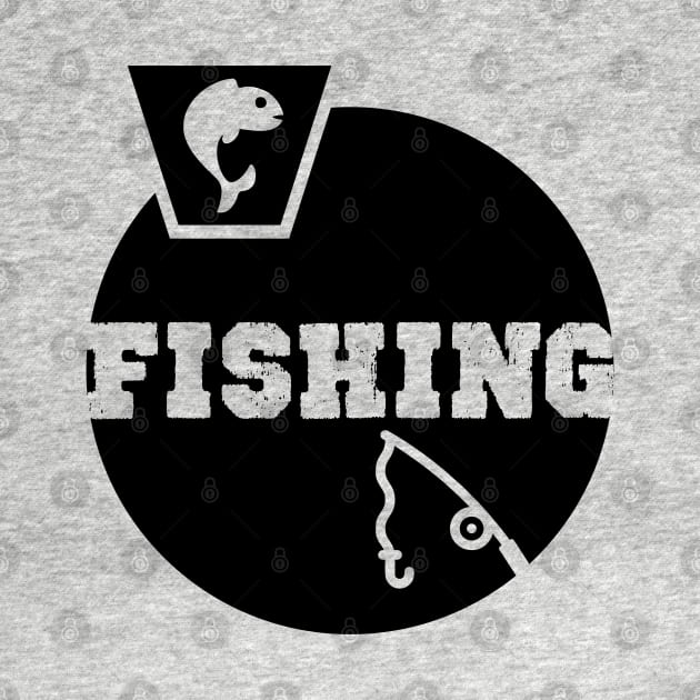 Fishing Birthday Gift Shirt. Includes a Fish and a Fishing Rod. by KAOZ